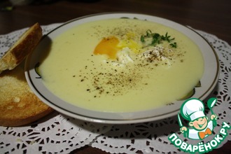 Рецепт: Крем-суп с яйцом пашот