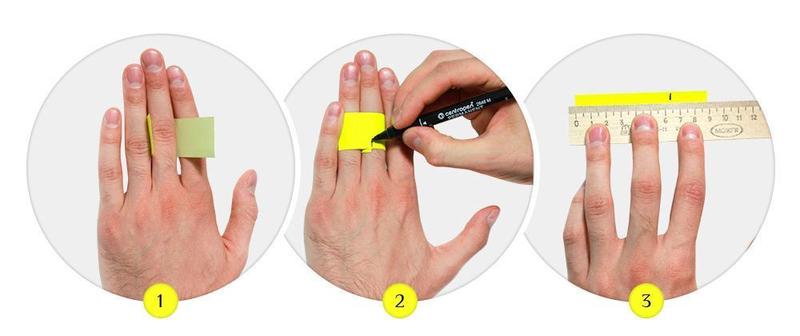 Как узнать размер пальца с помощью линейки?
