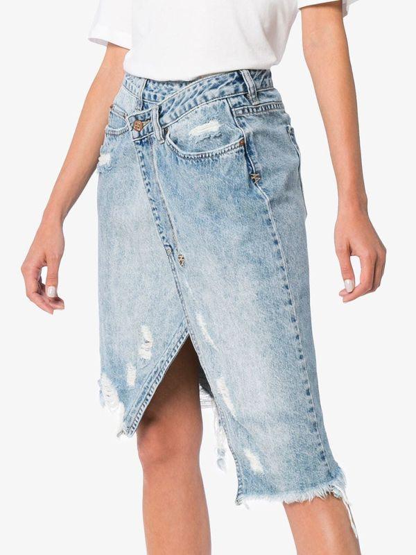 Асимметричная джинсовая юбка