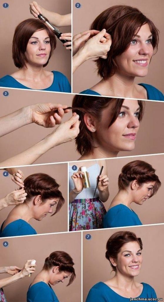 Как красиво собрать короткие волосы